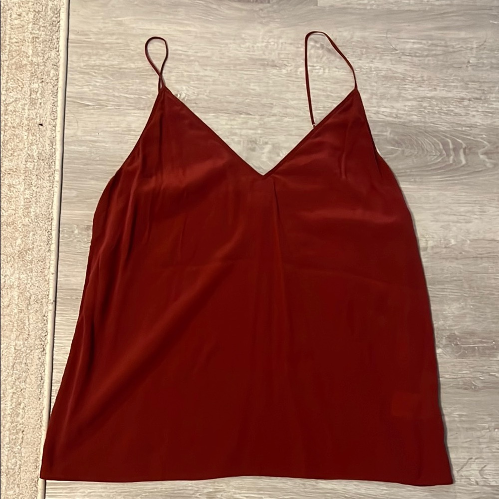 Aritzia Red Asymmetrical Sleeveless Camisole